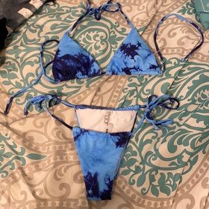Blue tie dye bikini